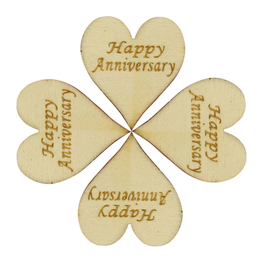 5000 Wooden Heart Embellishment Engraved Word Happy Anniversary