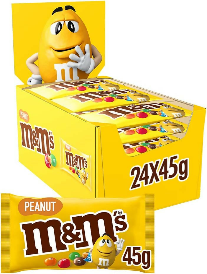 120 X 45g M&M'S Peanut Bulk Box, Milk Chocolate Gifts & Movie Night Snacks, 24 Packs of 45 g (5 Boxes)