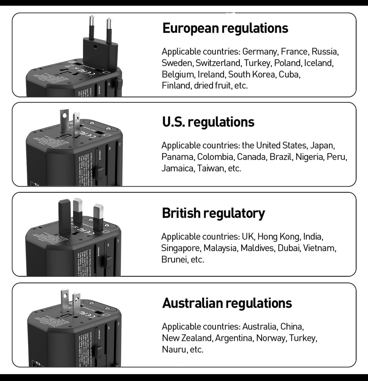 50 X Universal Travel Adapter