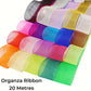 100pcs 25mm Organza Ribbons 20m Mixed Joblot