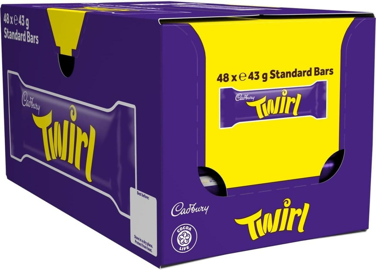 Two Boxes Of Twirl Chocolate Bar Case of (48 x 43g)