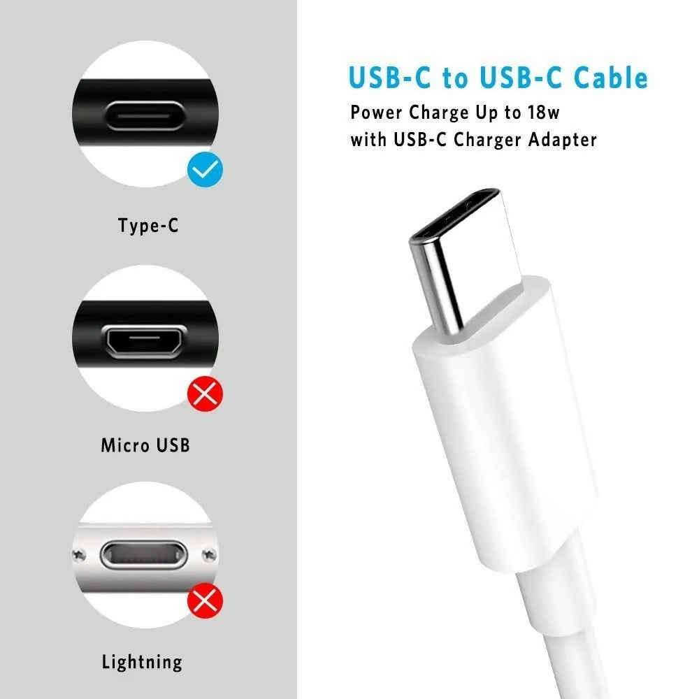 200 x Google 18w Fast Charge USB-C TO USB-C Cable Charger Lead White (Re-tied)