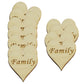 5000 Wooden Heart Embellishment Engraved Word Family