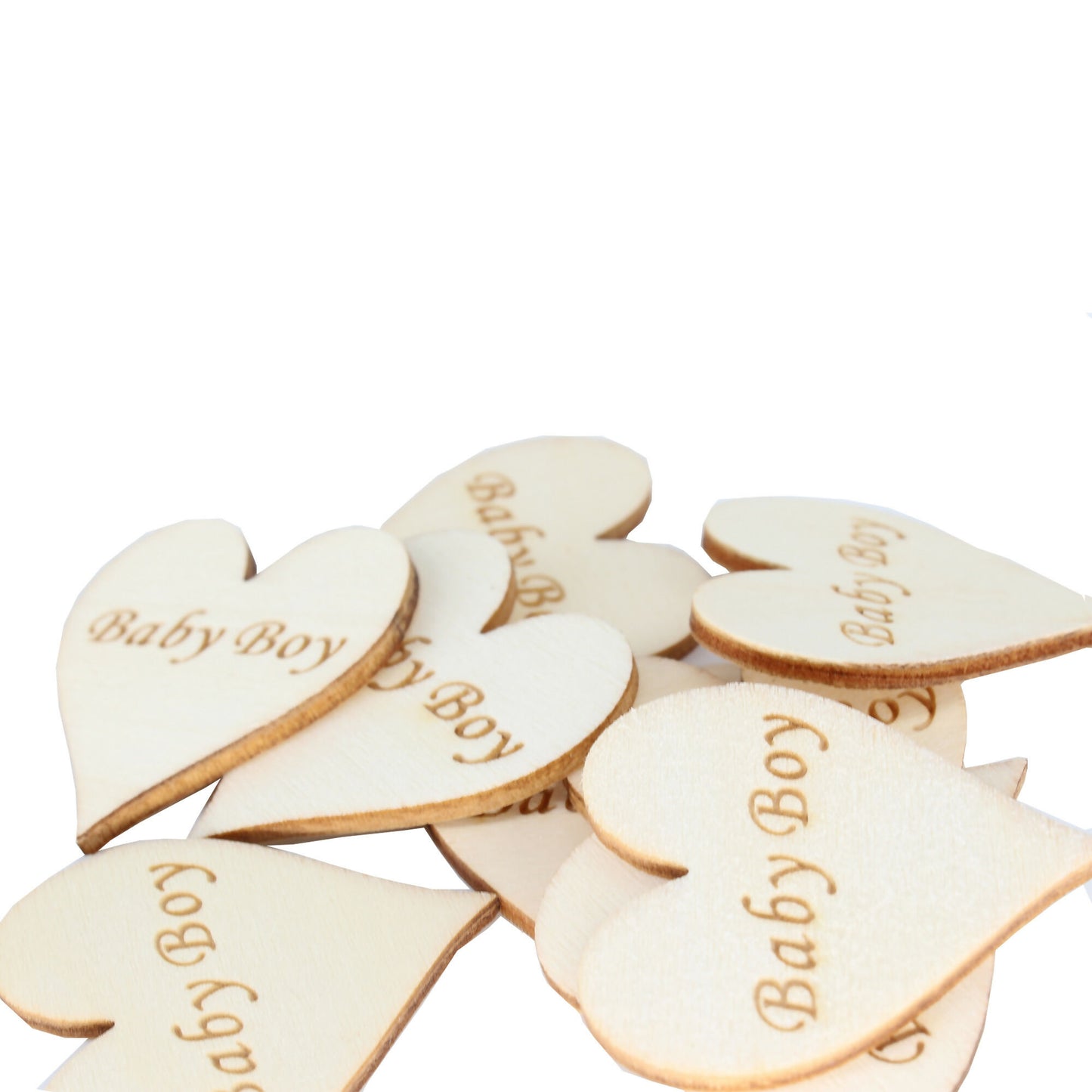 5000 Wooden Heart Embellishment Engraved Word Baby Boy