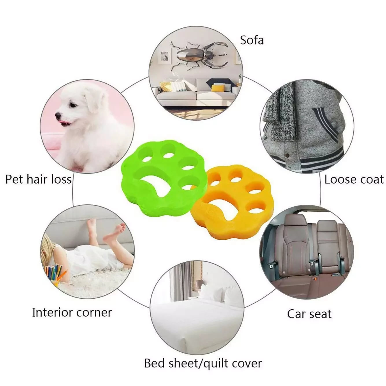 500 x Pet Hair Remover Laundry Washing Machine Reusable Cat Dog Fur Lint Catcher