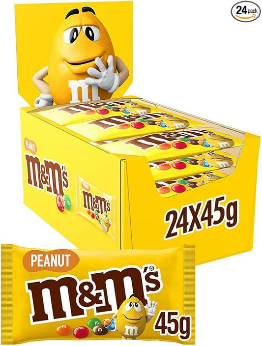 120 X 45g M&M'S Peanut Bulk Box, Milk Chocolate Gifts & Movie Night Snacks, 24 Packs of 45 g (5 Boxes)