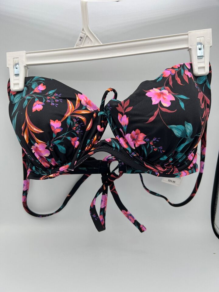 100pcs Shade & Shore Bikini Sets Black Floral Design READ DESCRIPTION FOR SIZE BREAKDOWN