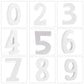 1022pcs White Wooden Numbers 8cm Mixed Joblot 0, 2 to 9 Number Free Standing