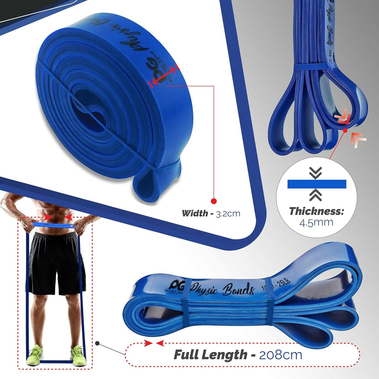 28x Physix Pull Up Assistance Bands, Best Resistance Bands Set for Pullup Assist RRP £24